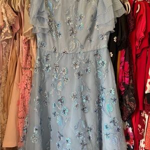 JessaKae Blue Floral Embroidered Dress